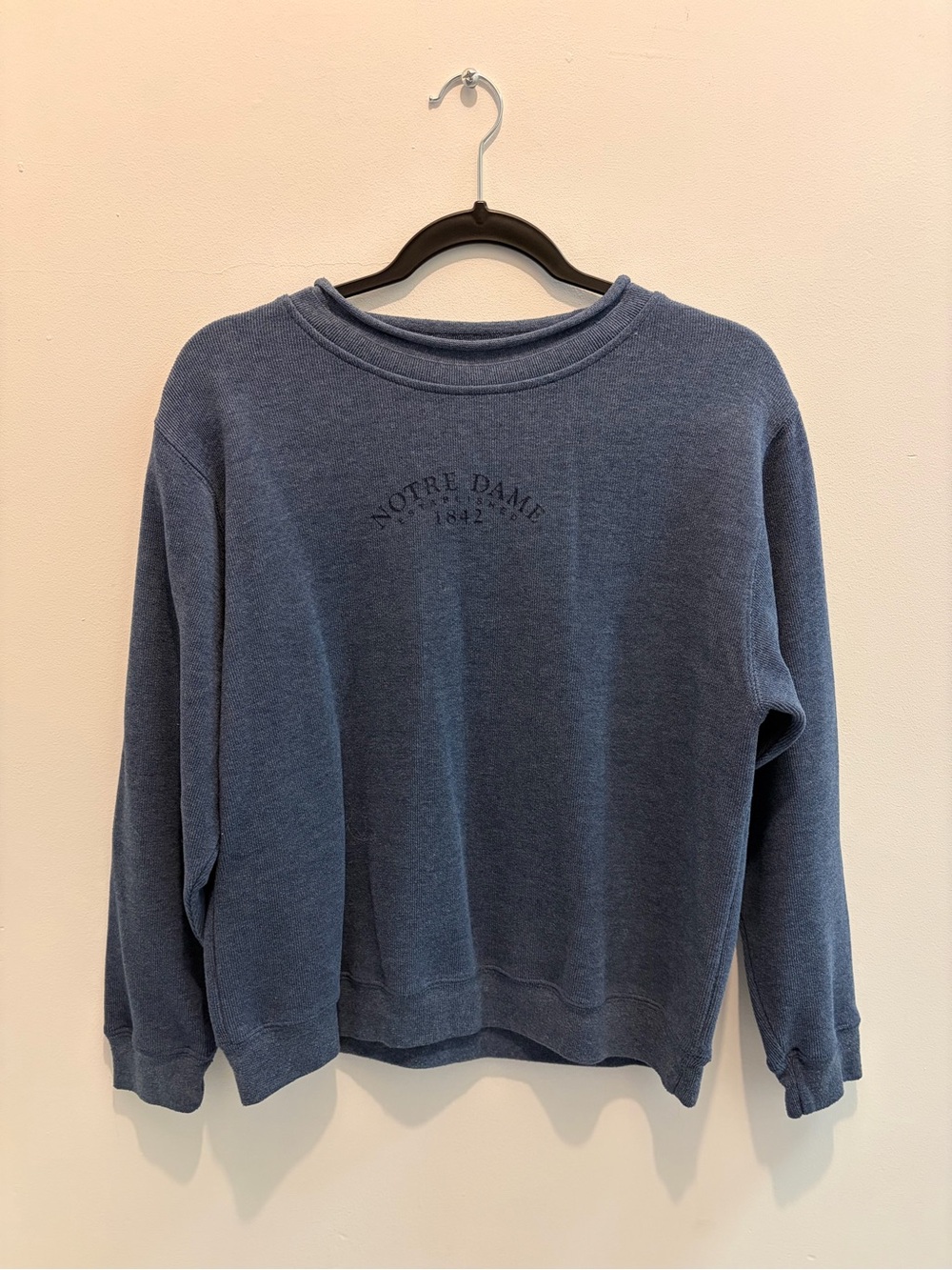 Vintage Notre Dame 1842 Blue Crewneck Sweatshirt